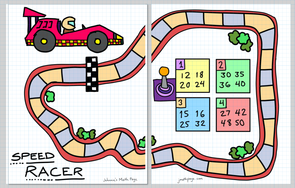 Build a Game Speed Racer Johnnie’s Math Page